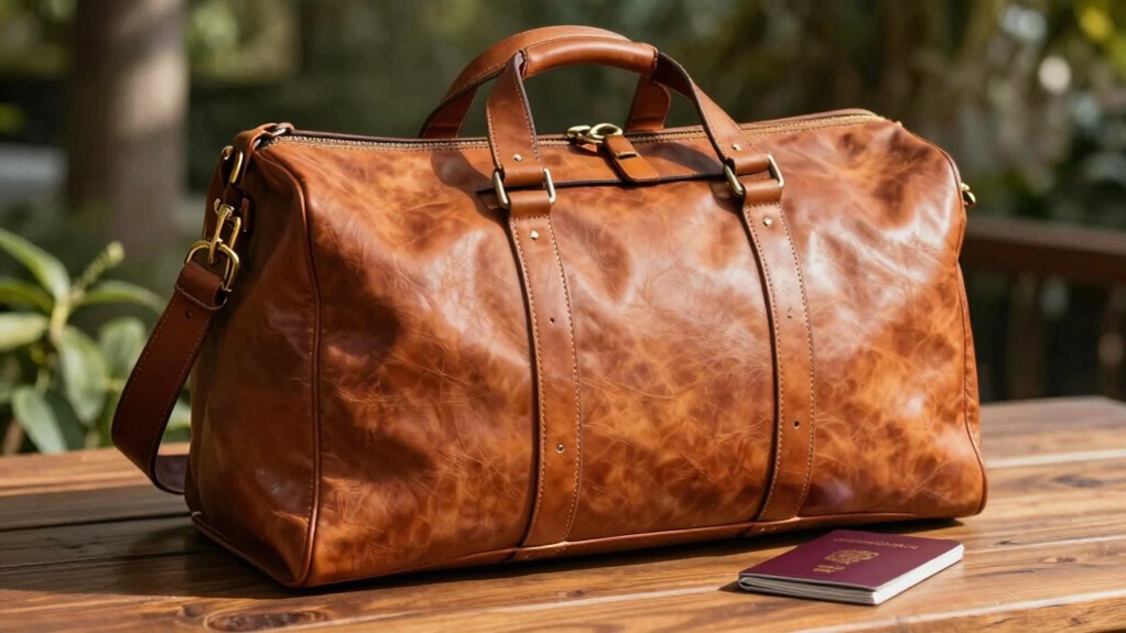 stylish durable leather travel bags
