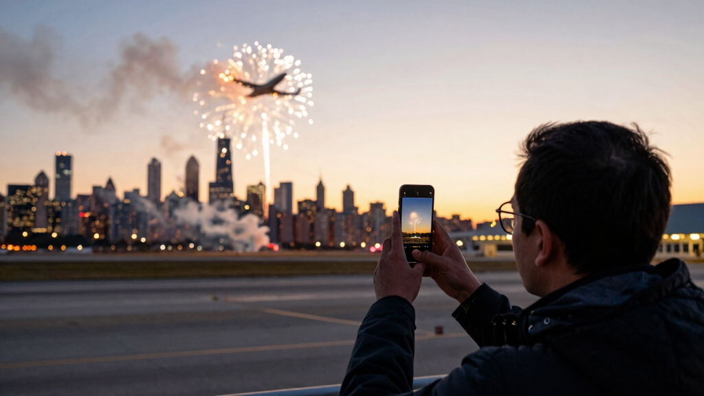 Chicago Plane Fireworks Strike